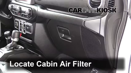 2018 Jeep Wrangler Unlimited Sport 3.6L V6 Air Filter (Cabin) Check
